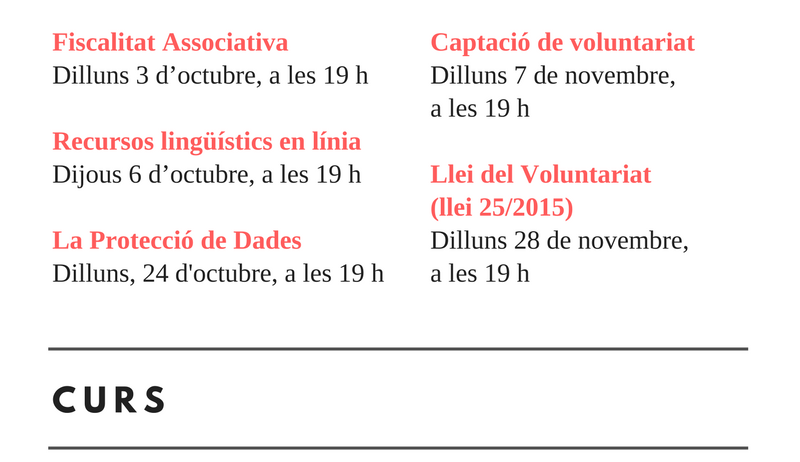 L’Ajuntament organitza un curs i cinc conferències formatives per entitat sense ànim de lucre