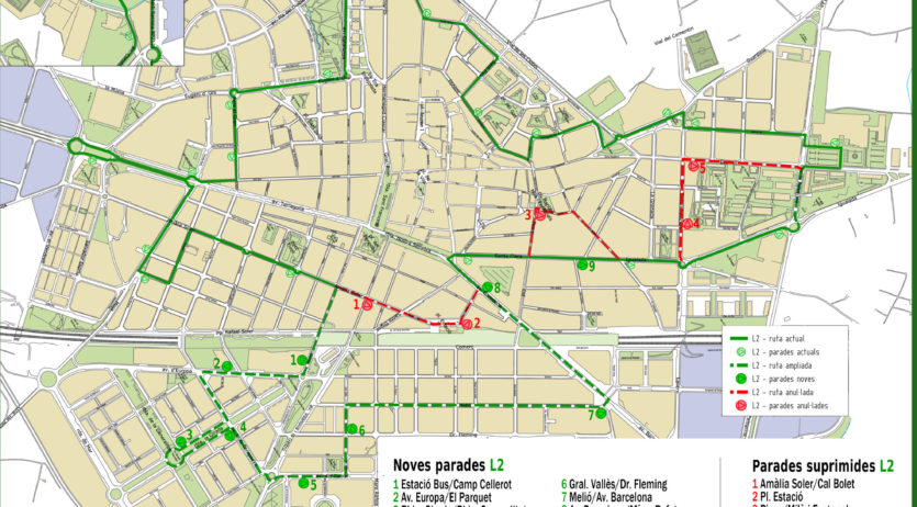 La L2 del bus urbà amplia el seu recorregut i donarà servei a la Girada i el Molí d’en Rovira