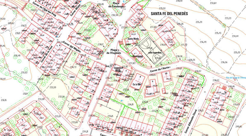 La Diputació ha actualitzar la cartografia topogràfica urbana de Santa Fe del Penedès