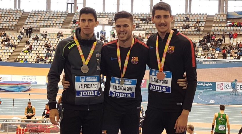 L’atleta Pol Retamal, medalla de bronze als estatals absoluts de pista coberta
