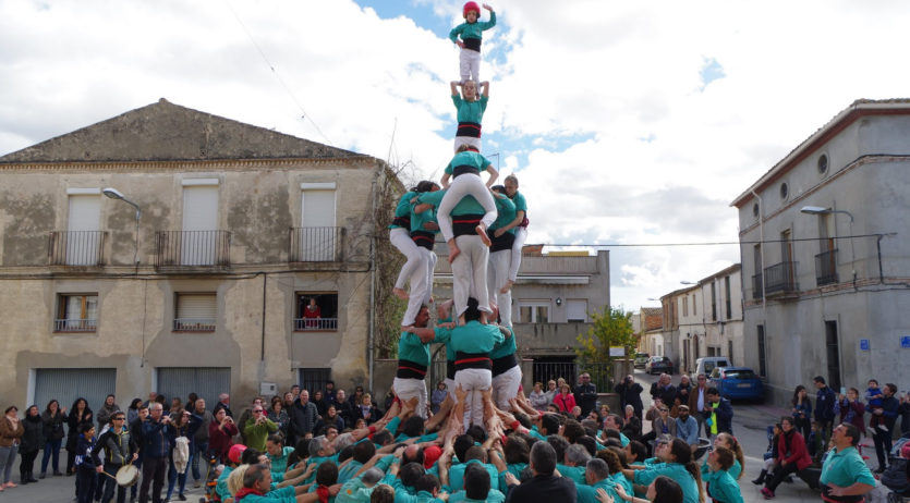 Els Castellers de Vilafranca enceten al Pla la temporada, amb castells de gamma alta de set
