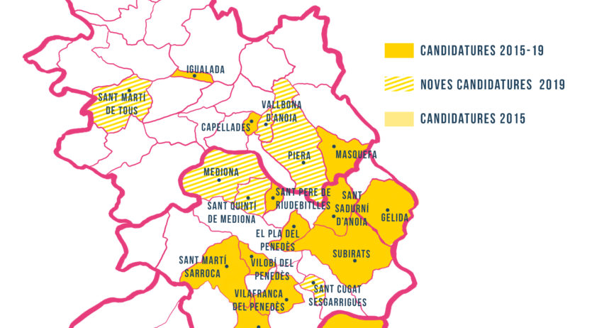 La CUP creix a l’Alt Penedès, Garraf i Anoia, amb 6 candidatures més que el 2015