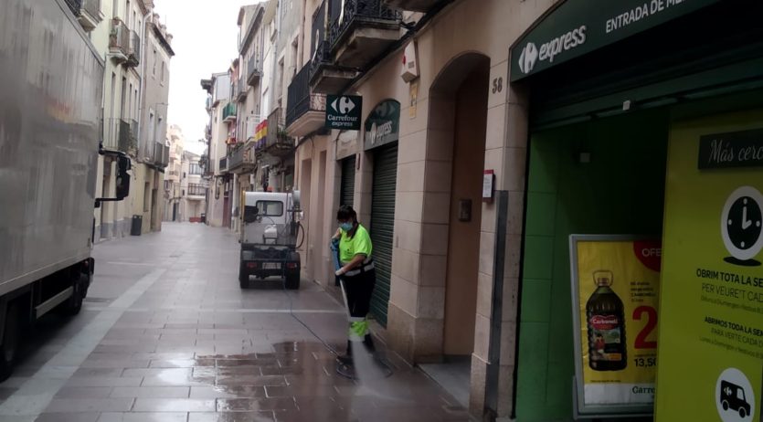 L’Ajuntament continua la desinfecció dels carrers de Vilafranca