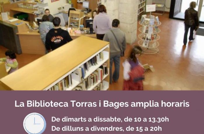 La Biblioteca Torras i Bages amplia l’horari