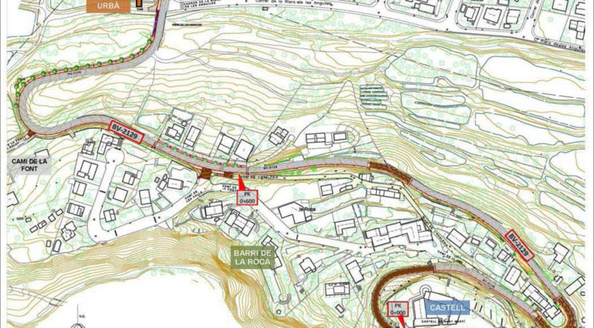 La Diputació realitza el projecte d’un itinerari de vianants a la BV-2129 a Sant Martí