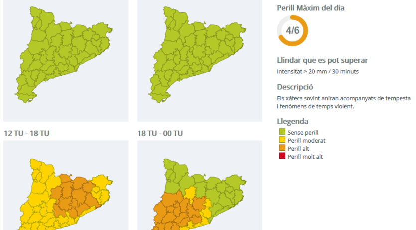 Protecció Civil activa en alerta el Pla INUNCAT