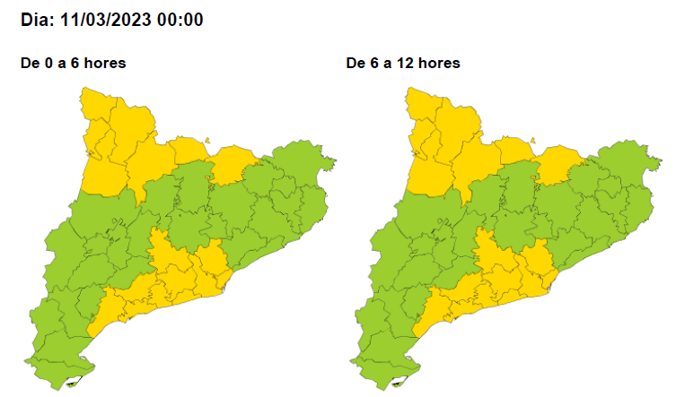Proteccio Civil manté activa l’alerta del pla Ventcat pel fort vent a l’oest de Catalunya