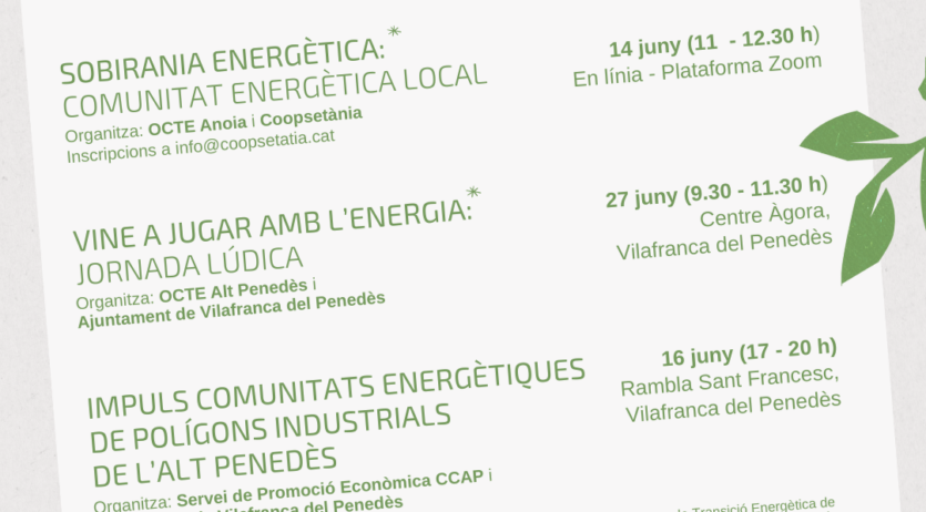 L’Alt Penedès se suma a la ‘Setmana europea de l’energia sostenible’ amb diverses activitats