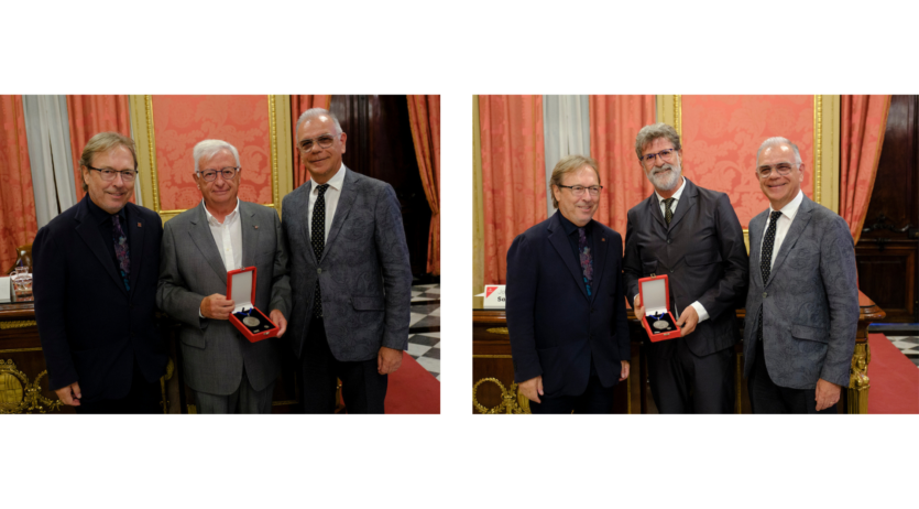 La Cambra lliura la Medalla d’Honor als expresidents de l’Alt Penedès, Joan Amat i Ramon Giró