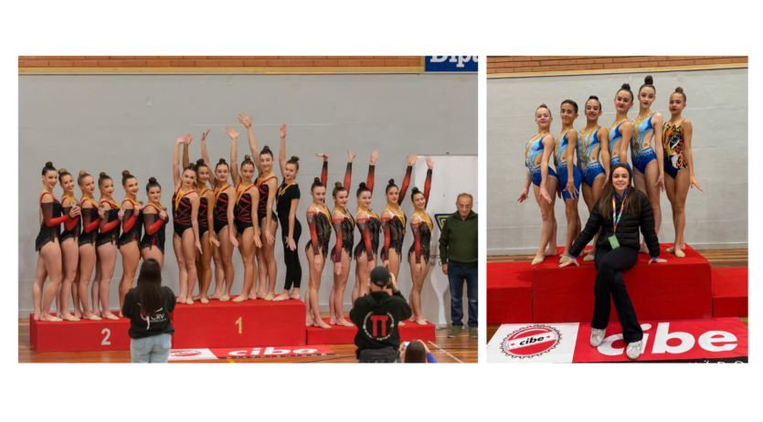 Els conjunts sènior i infantil del Rítmica Olèrdola, campions de Catalunya