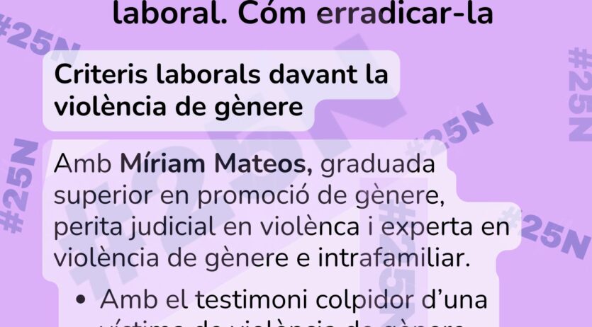 CCOO organitza una xerrada sobre violència masclista en el món laboral
