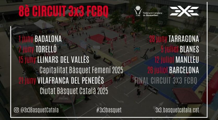 Vilafranca serà seu del Circuit 3×3 de la Federació Catalana de Bàsquet el proper 21 de juny