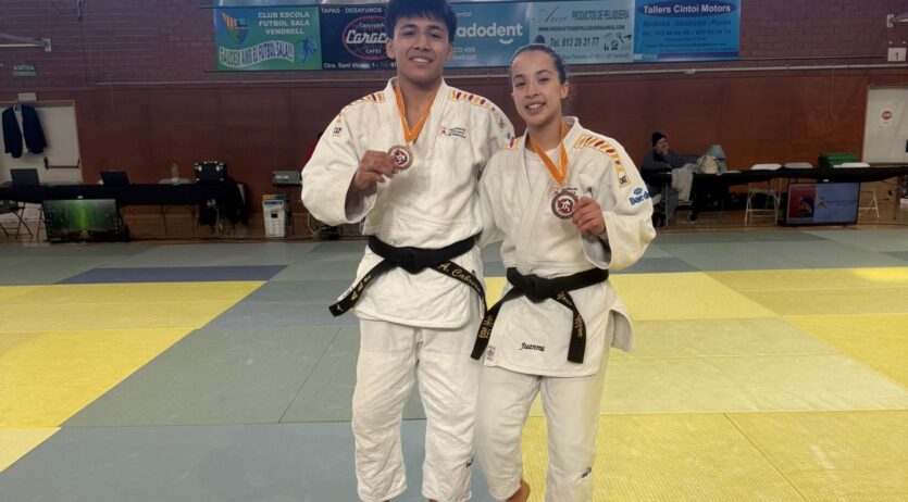 Aaron Cabrera i Yousra Abbou (Judo Vilafranca-Vilanova) bronze al Campionat de Catalunya junior
