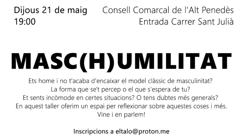 El Taló d’Aquil·les organitza el taller ‘Masc(h)umilitat’